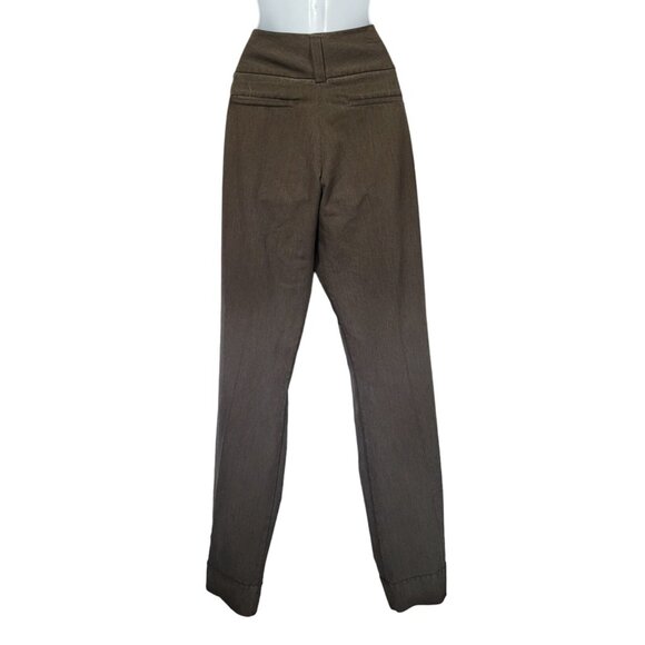 Alloy Apparel Womens Dress Pants 36X37 Wide Leg Cuffed Mid Rise Button Brown XL - Picture 3 of 8